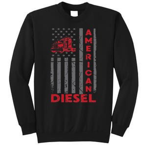 American Diesel Patriotic Flag Trucking Life Usa Truck Fan Sweatshirt