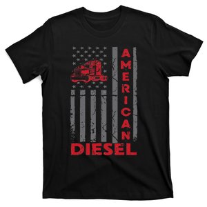 American Diesel Patriotic Flag Trucking Life Usa Truck Fan T-Shirt