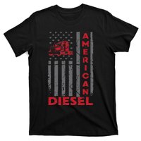 American Diesel Patriotic Flag Trucking Life Usa Truck Fan T-Shirt