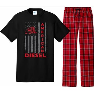 American Diesel Patriotic Flag Trucking Life Usa Truck Fan Pajama Set