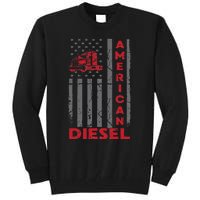 American Diesel Patriotic Flag Trucking Life Usa Truck Fan Tall Sweatshirt