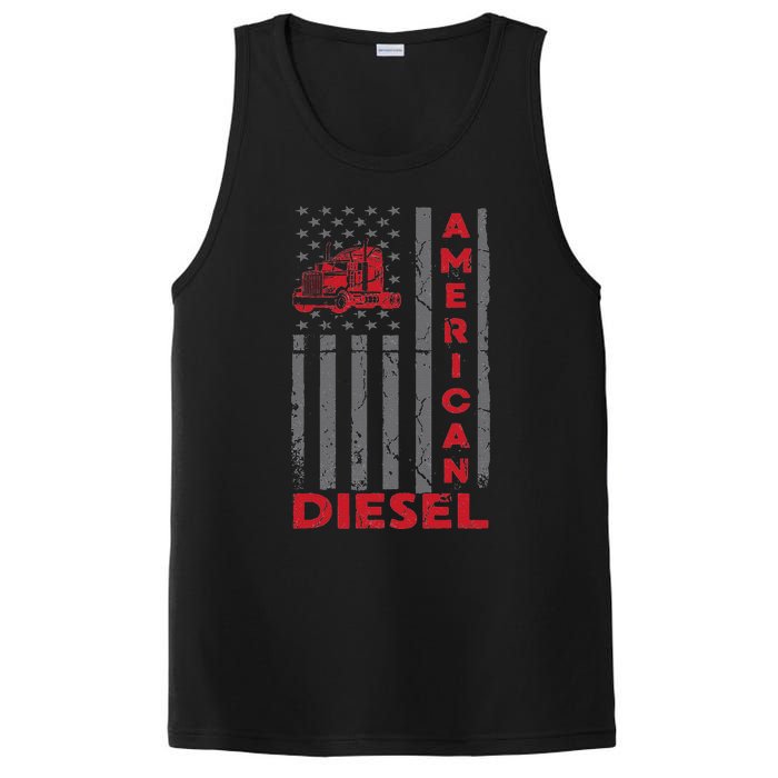 American Diesel Patriotic Flag Trucking Life Usa Truck Fan PosiCharge Competitor Tank