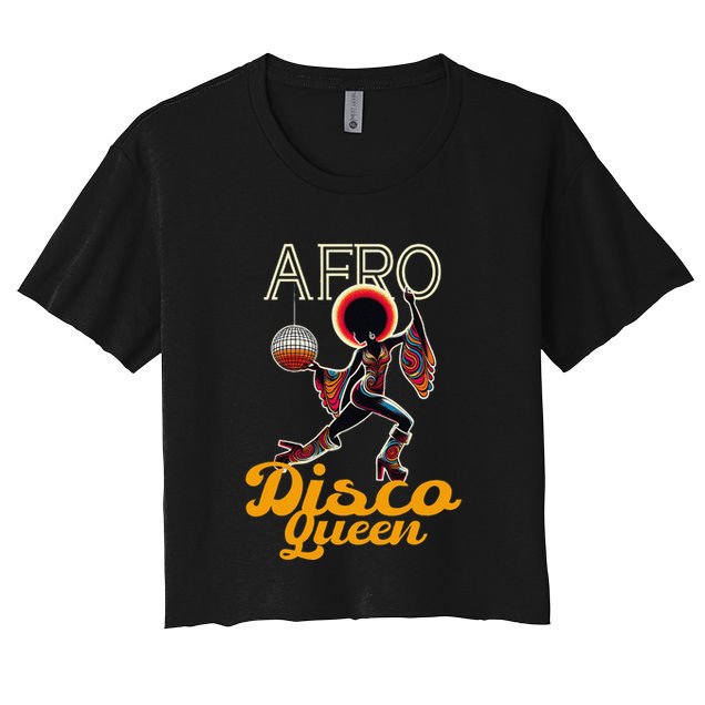 Afro Disco Queen Vintage Soul Music Retro 70s Groove Crop Top