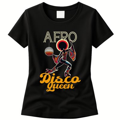 Afro Disco Queen Vintage Soul Music Retro 70s Groove Womens T-Shirt