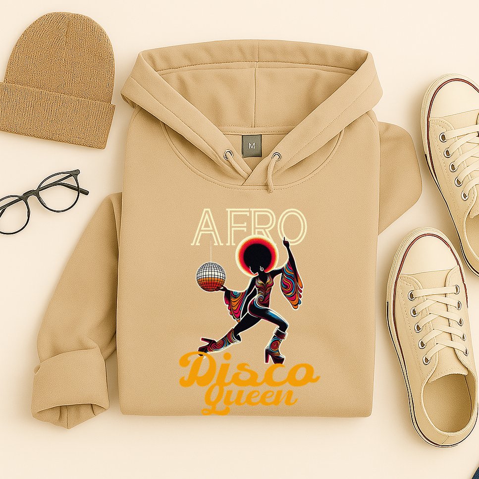 Afro Disco Queen Vintage Soul Music Retro 70s Groove Hoodie