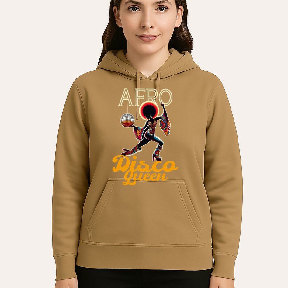 Afro Disco Queen Vintage Soul Music Retro 70s Groove Hoodie