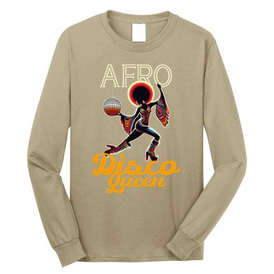 Afro Disco Queen Vintage Soul Music Retro 70s Groove Long Sleeve Shirt