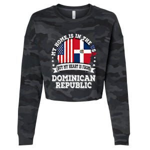 American Dominican Republic Flag Gift Cropped Pullover Crew