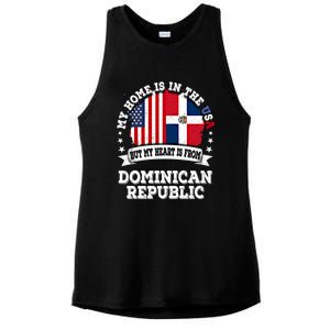 American Dominican Republic Flag Gift Ladies PosiCharge Tri-Blend Wicking Tank