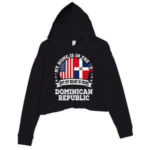 American Dominican Republic Flag Gift Crop Fleece Hoodie