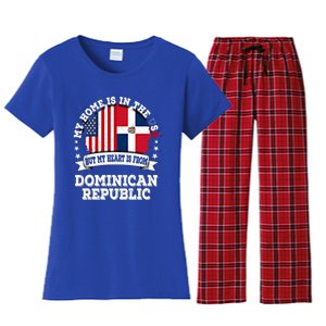 American Dominican Republic Flag Gift Women's Flannel Pajama Set