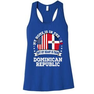 American Dominican Republic Flag Gift Women's Racerback Tank