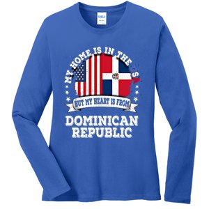 American Dominican Republic Flag Gift Ladies Long Sleeve Shirt