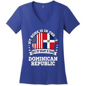 American Dominican Republic Flag Gift Women's V-Neck T-Shirt