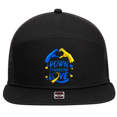 Awareness Down Right Perfect World Down Syndrome Day Gift 7 Panel Mesh Trucker Snapback Hat