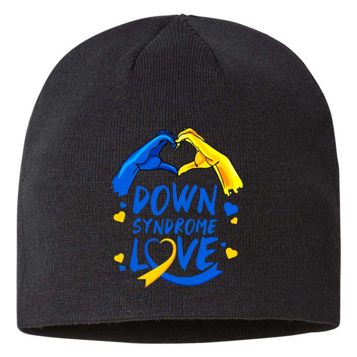 Awareness Down Right Perfect World Down Syndrome Day Gift Sustainable Beanie