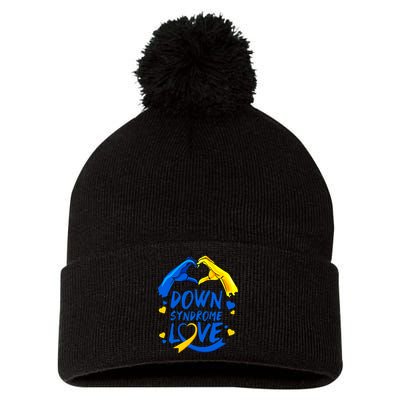 Awareness Down Right Perfect World Down Syndrome Day Gift Pom Pom 12in Knit Beanie