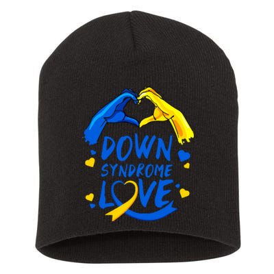 Awareness Down Right Perfect World Down Syndrome Day Gift Short Acrylic Beanie