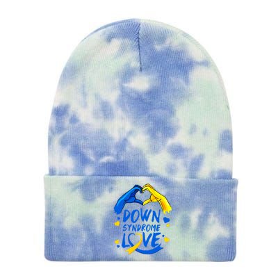 Awareness Down Right Perfect World Down Syndrome Day Gift Tie Dye 12in Knit Beanie