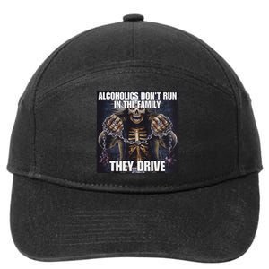 Alcoholics DonT Run They Drive Funny Cringe Hard Skeleton M 7-Panel Snapback Hat