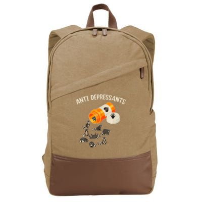 Anti Depressants Raccoon Cotton Canvas Backpack