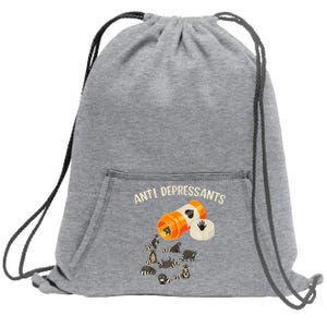 Anti Depressants Raccoon Sweatshirt Cinch Pack Bag