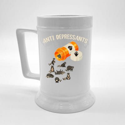 Anti Depressants Raccoon Beer Stein