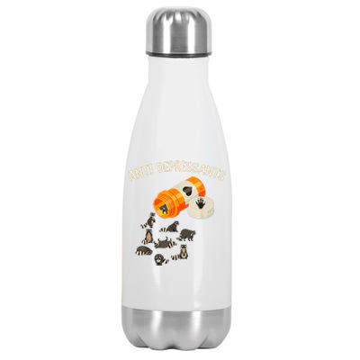 Anti Depressants Raccoon Stainless Steel Insulated Water Bottle