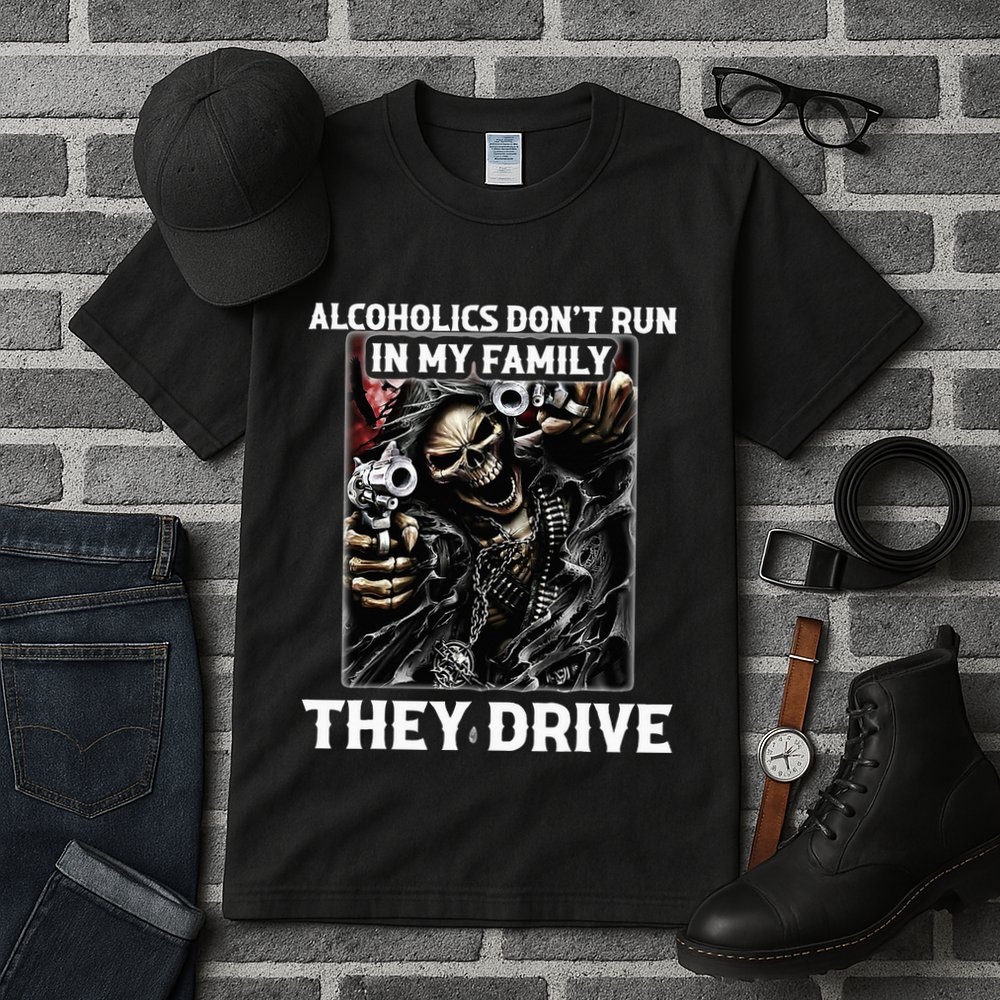 Alcoholics DonT Run In My Family They Drive Tall T-Shirt