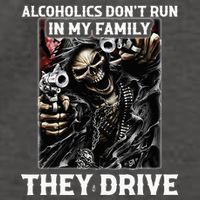 Alcoholics DonT Run In My Family They Drive Vector Backpack