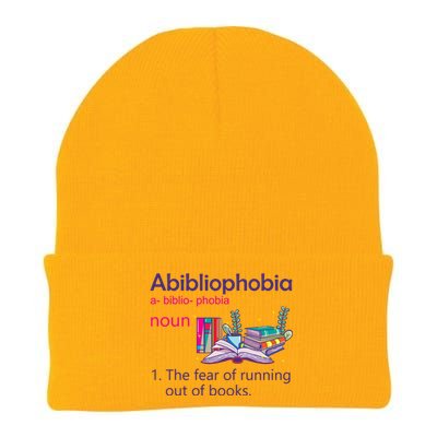 Abibliophobia Definition Reading Nerd Book Lovers Geek Gift Knit Cap Winter Beanie