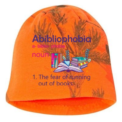 Abibliophobia Definition Reading Nerd Book Lovers Geek Gift Kati - Camo Knit Beanie