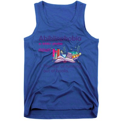 Abibliophobia Definition Reading Nerd Book Lovers Geek Gift Tank Top