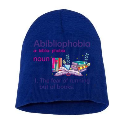 Abibliophobia Definition Reading Nerd Book Lovers Geek Gift Short Acrylic Beanie