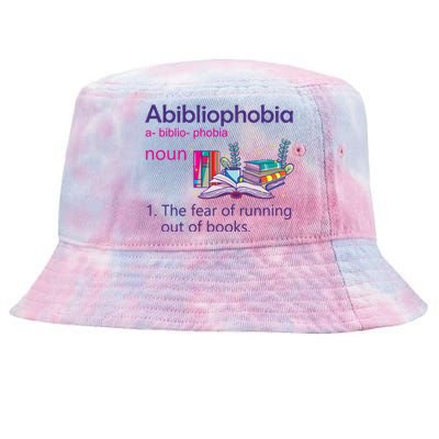 Abibliophobia Definition Reading Nerd Book Lovers Geek Gift Tie-Dyed Bucket Hat