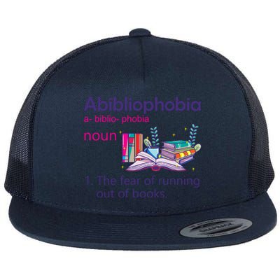 Abibliophobia Definition Reading Nerd Book Lovers Geek Gift Flat Bill Trucker Hat