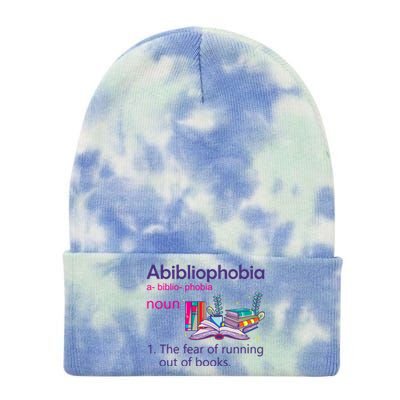 Abibliophobia Definition Reading Nerd Book Lovers Geek Gift Tie Dye 12in Knit Beanie