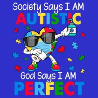 Autism Dabbing Society Say I'm Autistic God Says I'm Perfect Funny Gift 16 in Basic Backpack