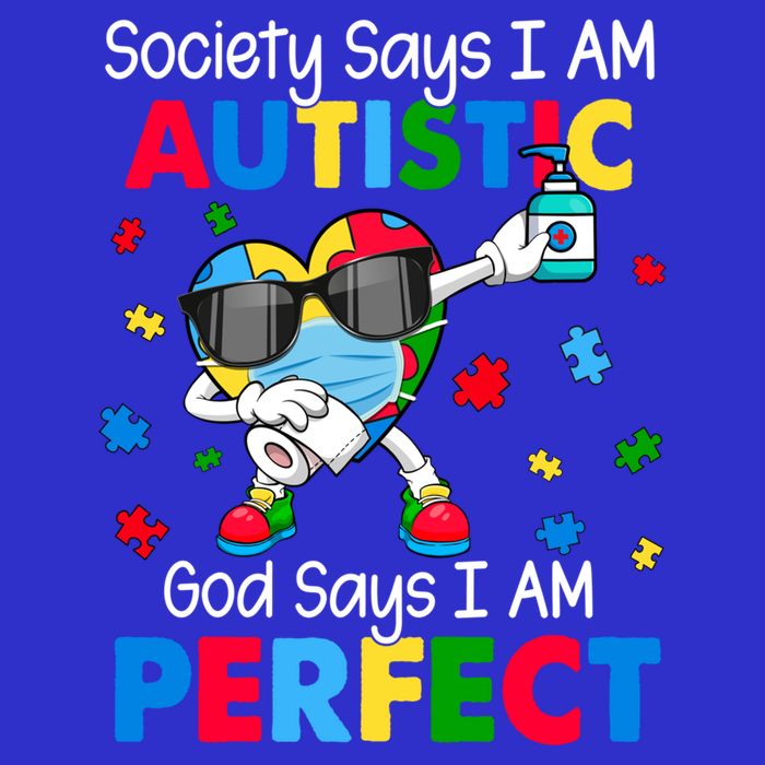 Autism Dabbing Society Say I'm Autistic God Says I'm Perfect Funny Gift 16 in Basic Backpack