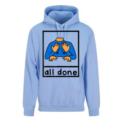 All Done Sign Language Speech Pathology Aac Sped Teacher Unisex Surf Hoodie