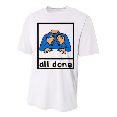 All Done Sign Language Speech Pathology Aac Sped Teacher Performance Sprint T-Shirt