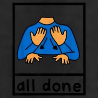 All Done Sign Language Speech Pathology Aac Sped Teacher 7 Panel Mesh Trucker Snapback Hat