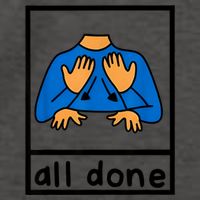 All Done Sign Language Speech Pathology Aac Sped Teacher Vector Backpack