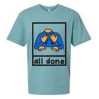 All Done Sign Language Speech Pathology Aac Sped Teacher Sueded Cloud Jersey T-Shirt