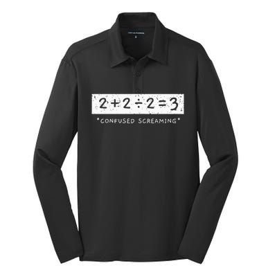 Addition Division Subtraction Equals Math Learning Ability Silk Touch Performance Long Sleeve Polo