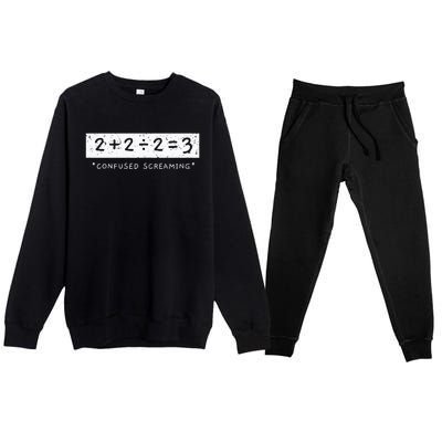 Addition Division Subtraction Equals Math Learning Ability Premium Crewneck Sweatsuit Set