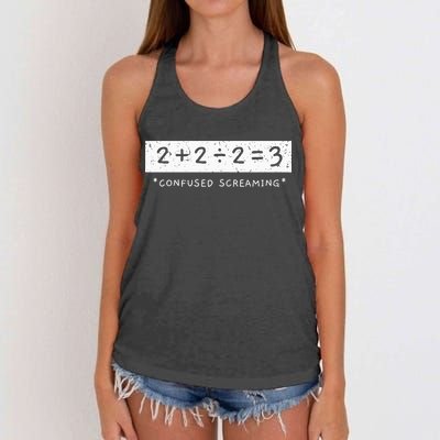 Addition Division Subtraction Equals Math Learning Ability Women's Knotted Racerback Tank