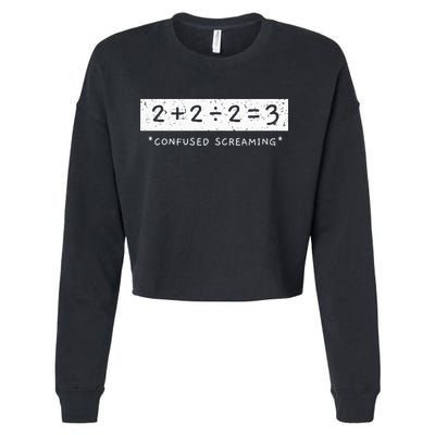 Addition Division Subtraction Equals Math Learning Ability Cropped Pullover Crew