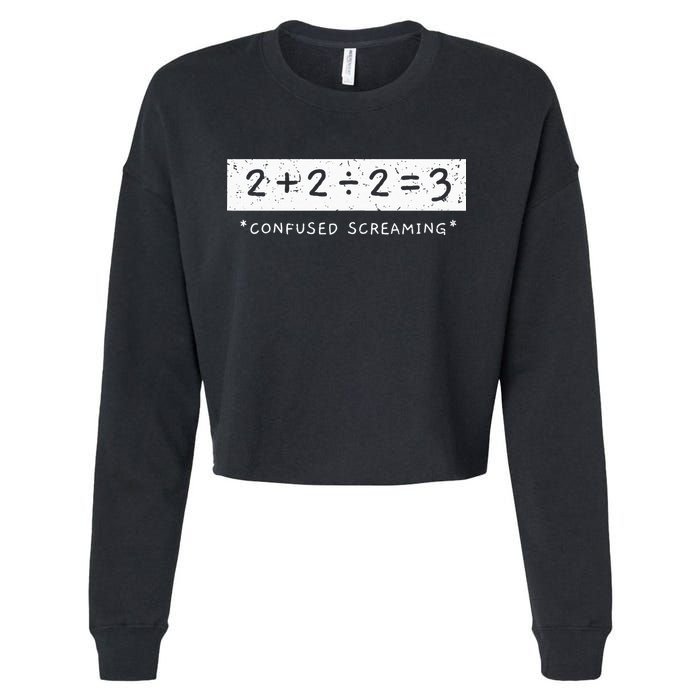 Addition Division Subtraction Equals Math Learning Ability Cropped Pullover Crew