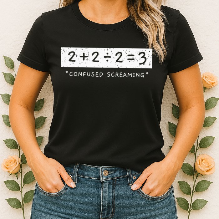 Addition Division Subtraction Equals Math Learning Ability Womens T-Shirt